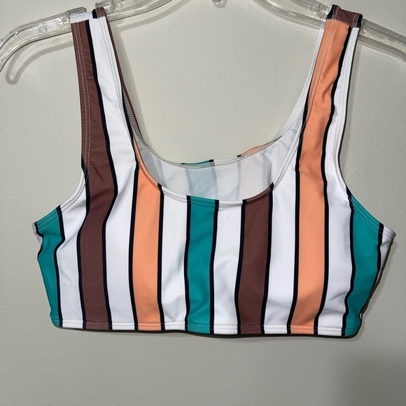 SHEIN Colorful Striped High Waisted Bikini Swimsuit Size Large - Picture 4 of 11